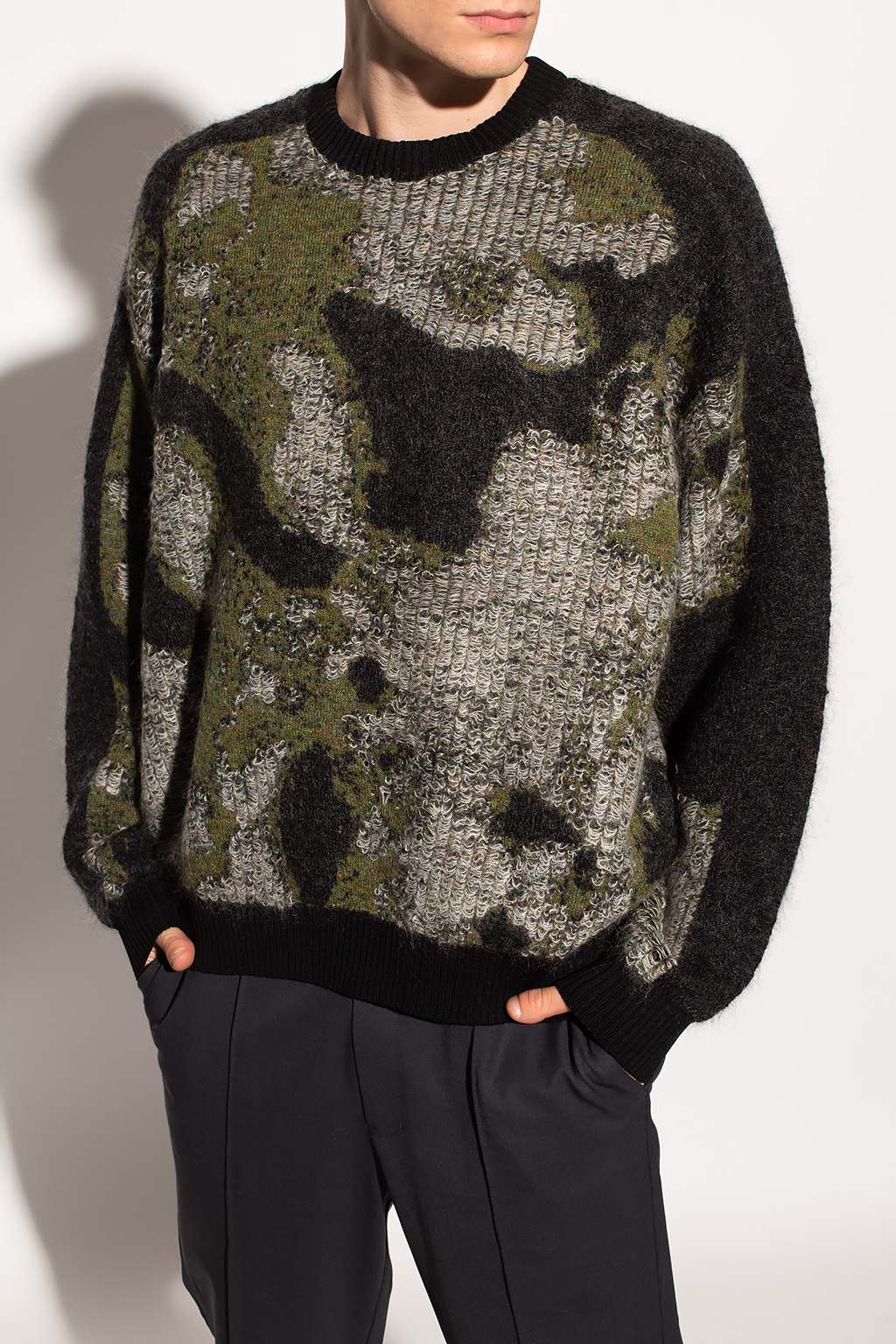 Y-3 Yohji Yamamoto Sweater with textured insert | Men's Clothing